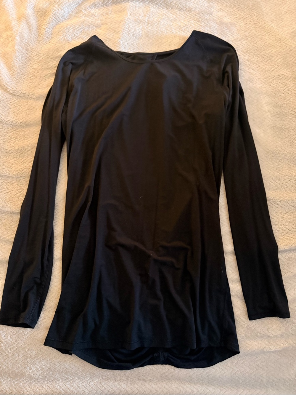 Lululemon Black Open Back Ruched Long Sleeve Top Size 8
